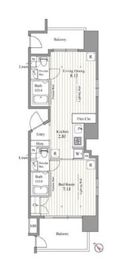 レジディア東銀座 205 間取り図