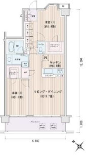 エスティメゾン豊洲レジデンス D634 間取り図