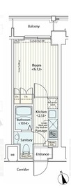 ドゥーエ新富町 606 間取り図