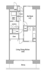 プラザ勝どき B622 間取り図