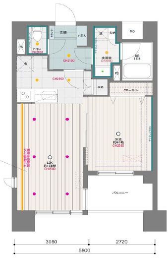 ドゥーエ月島 401 間取り図