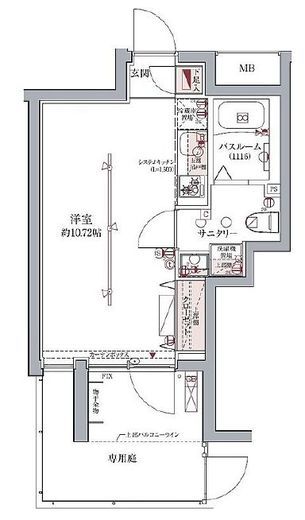 ラグディア高輪 1階 間取り図