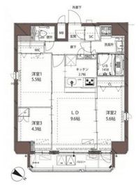 ベルジューレ神保町 1101 間取り図