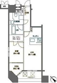 カスタリア銀座3 1303 間取り図