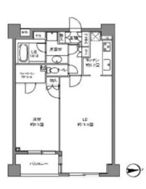 カスタリア高輪 1005 間取り図