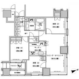 ウエストパークタワー池袋 2312 間取り図