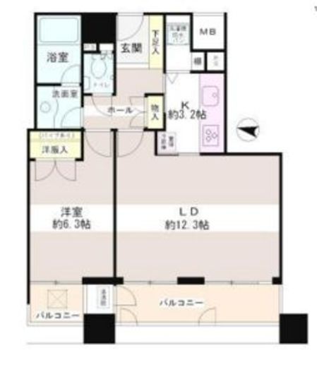 西早稲田東ウイング 6階 間取り図