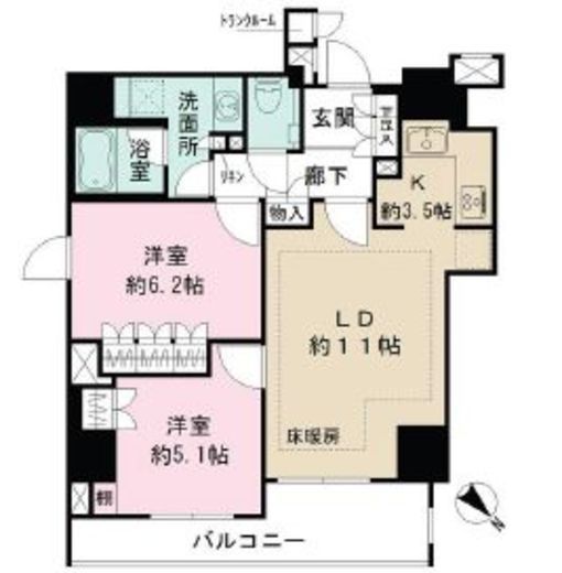 ザ・パークハウス新宿御苑西 2階 間取り図