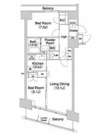 コンフォリア芝浦バウハウス 1303 間取り図