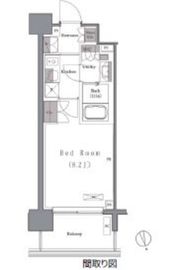 プレジリア新富町 804 間取り図