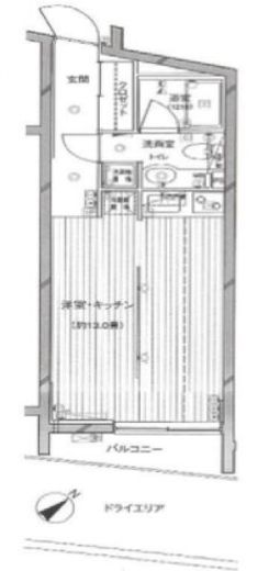 コージーコート中目黒 205 間取り図