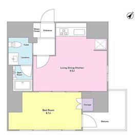 ルココン人形町 403 間取り図