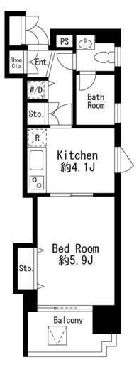 プライムアーバン日本橋茅場町 810 間取り図