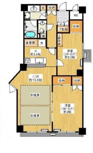 サンクタス広尾常磐松イースト 5階 間取り図