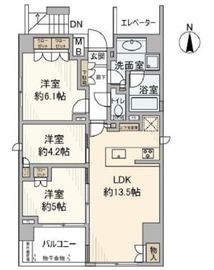 オープンレジデンシア神楽坂並木通り 6階 間取り図