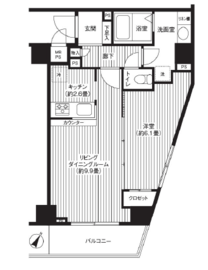 カスタリア初台 1303 間取り図