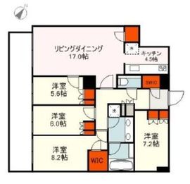 ザ・東京タワーズ ミッドタワー 54階 間取り図