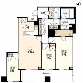 クロスエアタワー 29階 間取り図