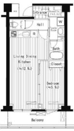 プライムアーバン東中野コート (PRIME URBAN 東中野 COURT) 102 間取り図