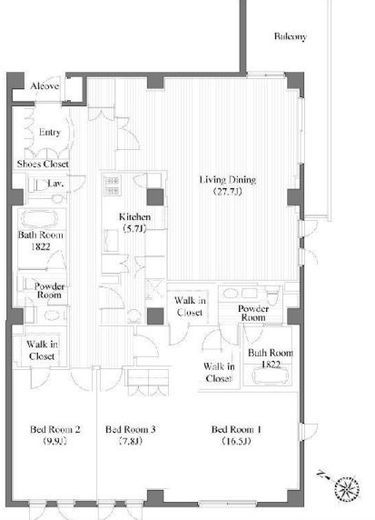 ウィンザーハウス広尾 203 間取り図