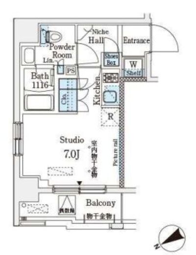 プルミエ武蔵小山 204 間取り図