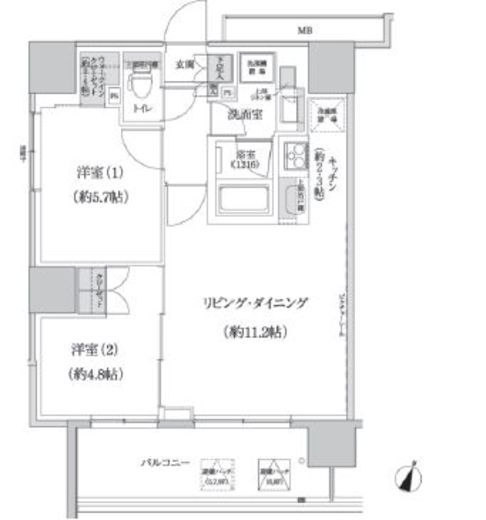 パークハビオ渋谷本町レジデンス 522 間取り図