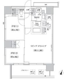 パークハビオ渋谷本町レジデンス 522 間取り図