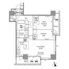 レジディアタワー目黒不動前 1209 間取り図