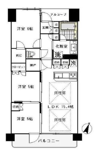 プラウド目黒本町 4階 間取り図