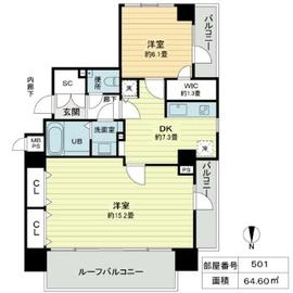 HF中野坂上レジデンス 5階 間取り図