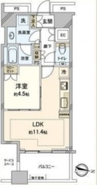 勝どきザ・タワー 28階 間取り図