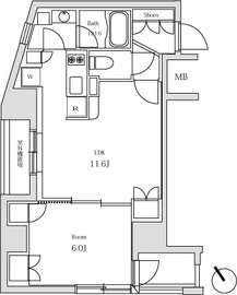 JP noie 小石川富坂 (ジェーピーノイエ小石川富坂) 202 間取り図