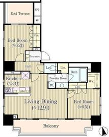 アクシオール三田 1203 間取り図