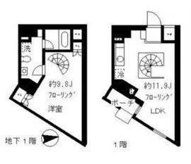 ディームス等々力 104 間取り図