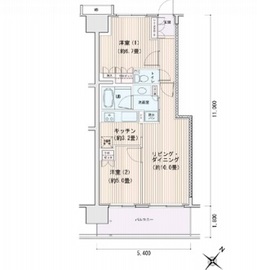 エスティメゾン豊洲レジデンス Ｃ308 間取り図