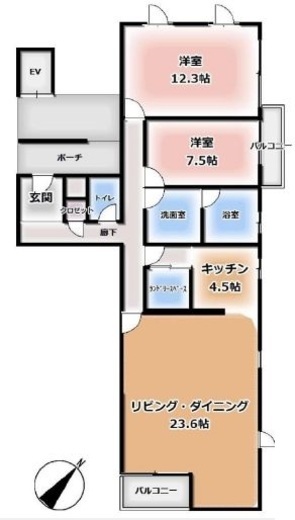 東急ドエルプレステージ赤坂氷川町 2階 間取り図