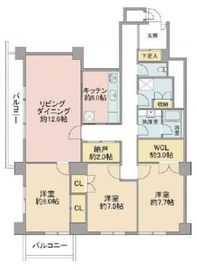 高輪パーク・マンション 2階 間取り図