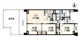 プラウド駒場 2階 間取り図