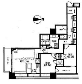 ライオンズ四谷タワーゲート 9階 間取り図