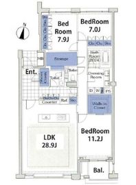 プライムメゾン御殿山 W205 間取り図