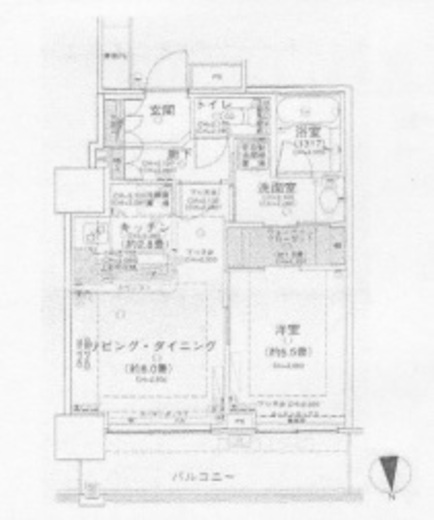 ベイクレストタワー 22階 間取り図