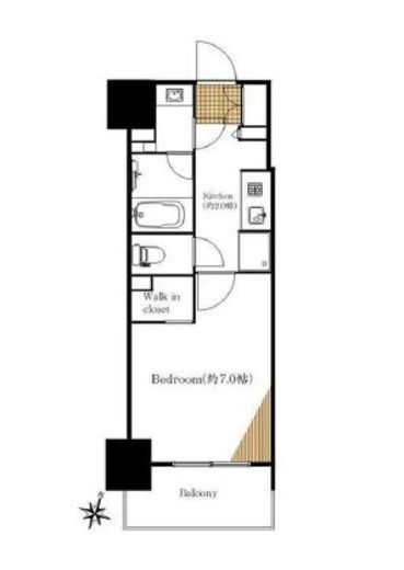 シティハウス東麻布 8階 間取り図