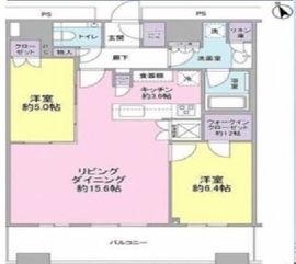 勝どきザ・タワー 43階 間取り図