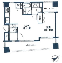 ジェイパーク芝浦ベイサイドスクエア 10階 間取り図
