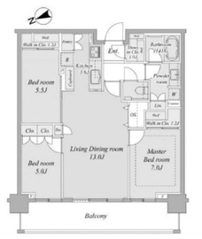 グローバルフロントタワー 6階 間取り図