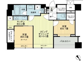 グランスイート麻布台ヒルトップタワー 21階 間取り図