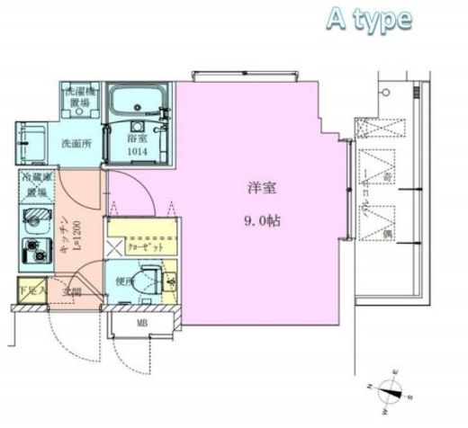 清澄白河レジデンス参番館 1001 間取り図
