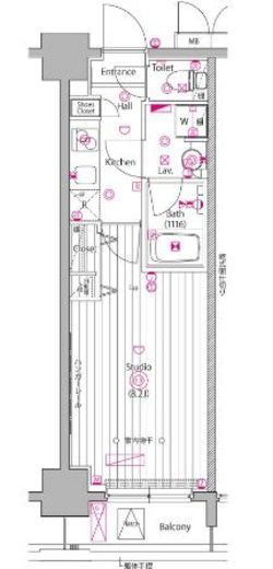 グランド・ガーラ白金高輪2 7階 間取り図
