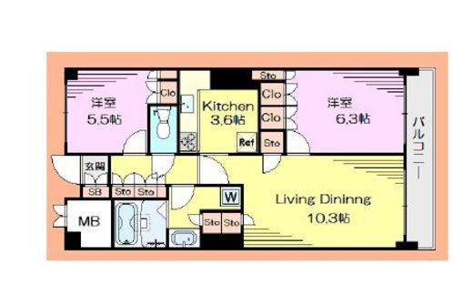 イーストコモンズ清澄白河セントラルタワー 23階 間取り図
