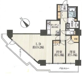 ローレルコート新宿タワー 23階 間取り図